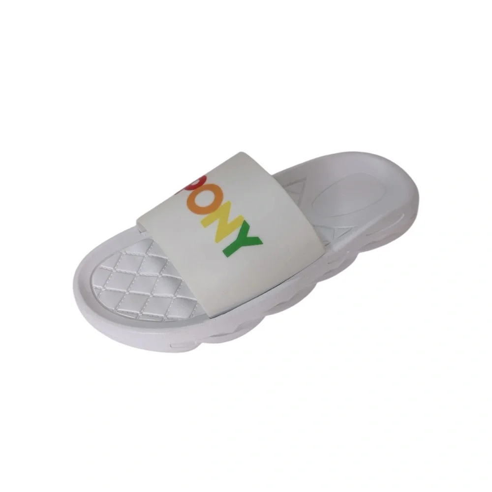 Pony Men’s Rainbow Slides White 10 Slides Slip-on Pool Basketball Beach Casual